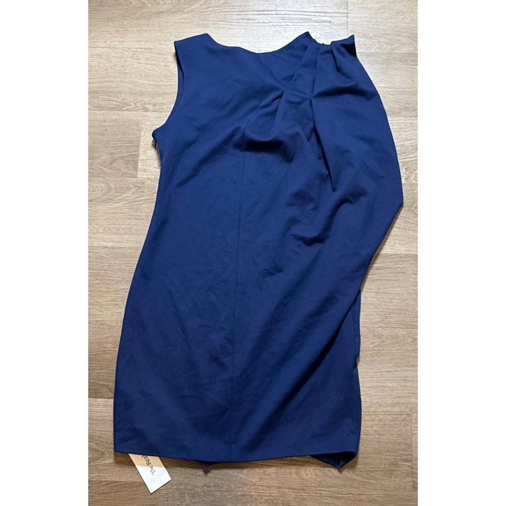 Ted Baker Navy Sculpted Bow Detail Sheath Dress Size 10 - Picture 4 of 8